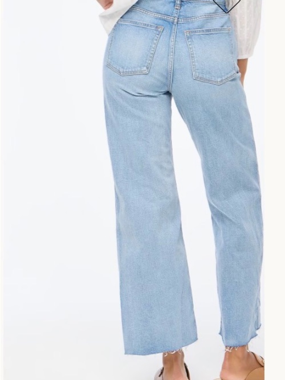 JCREW Wide Leg Crop Denim High Rise Light Blue Jeans 26 BNWT Cotton Jeans - Picture 3 of 3